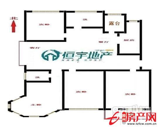 四室兩廳兩衛，三室向陽，帶車庫