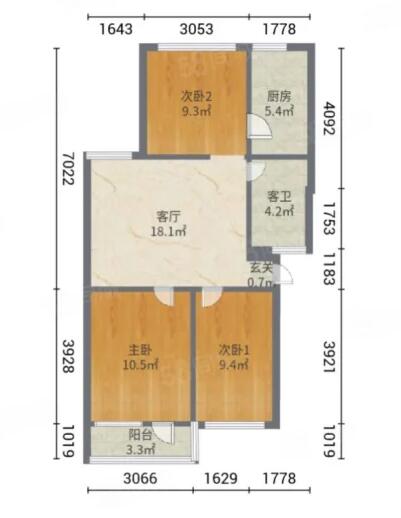 幸福北區  3室1廳1衛  95m2  93.8萬元